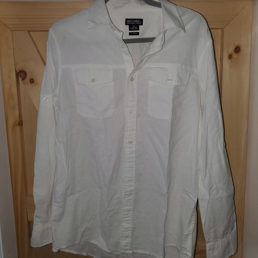 Men's Michael kors Linen button down shirt size m